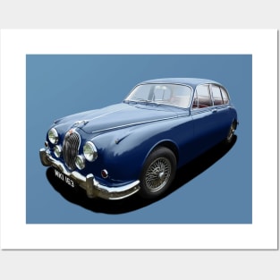 Mark 2 Jaguar in dark blue Posters and Art